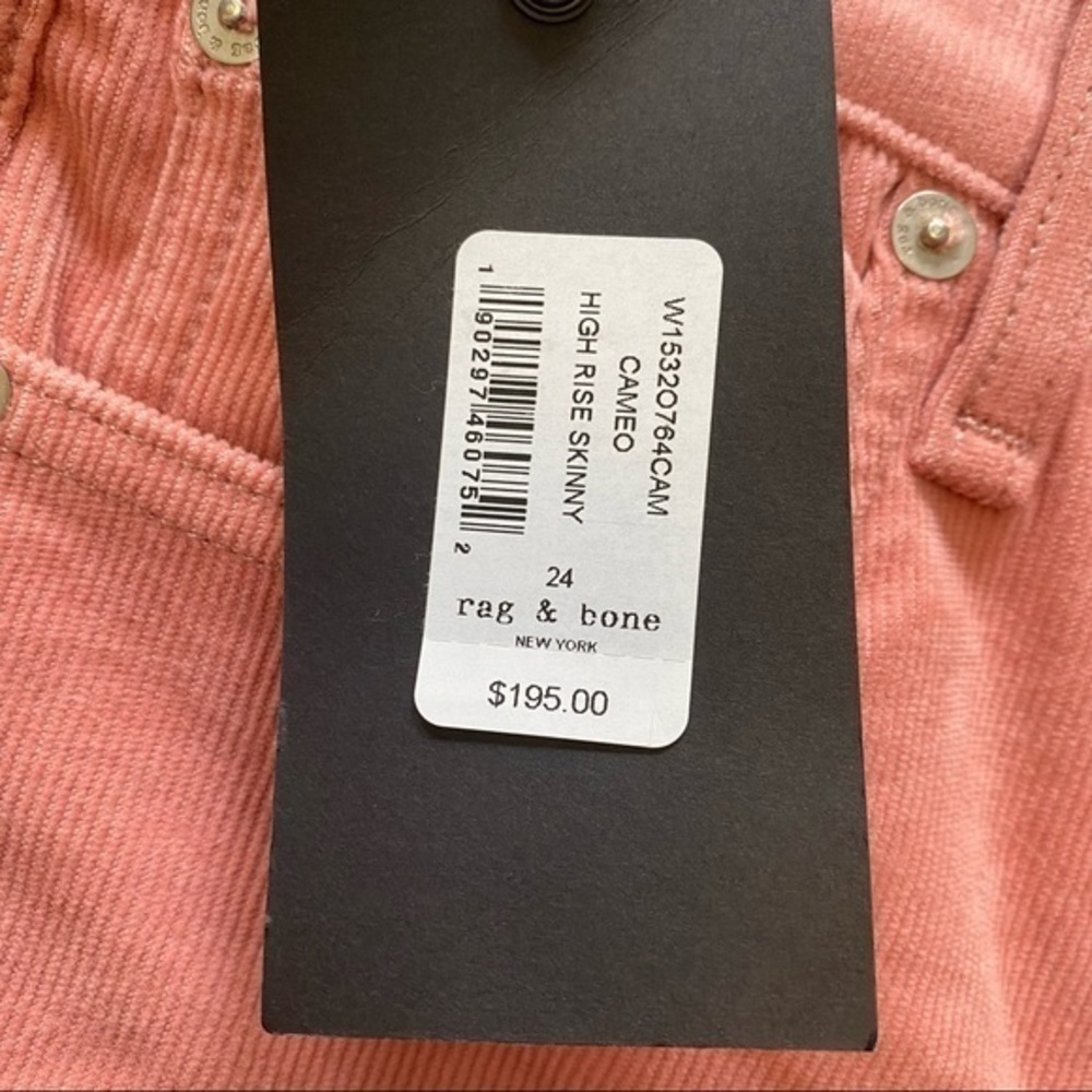 rag & bone Pink High Rise Skinny Corduroy Pants 24 - Picture 10 of 13